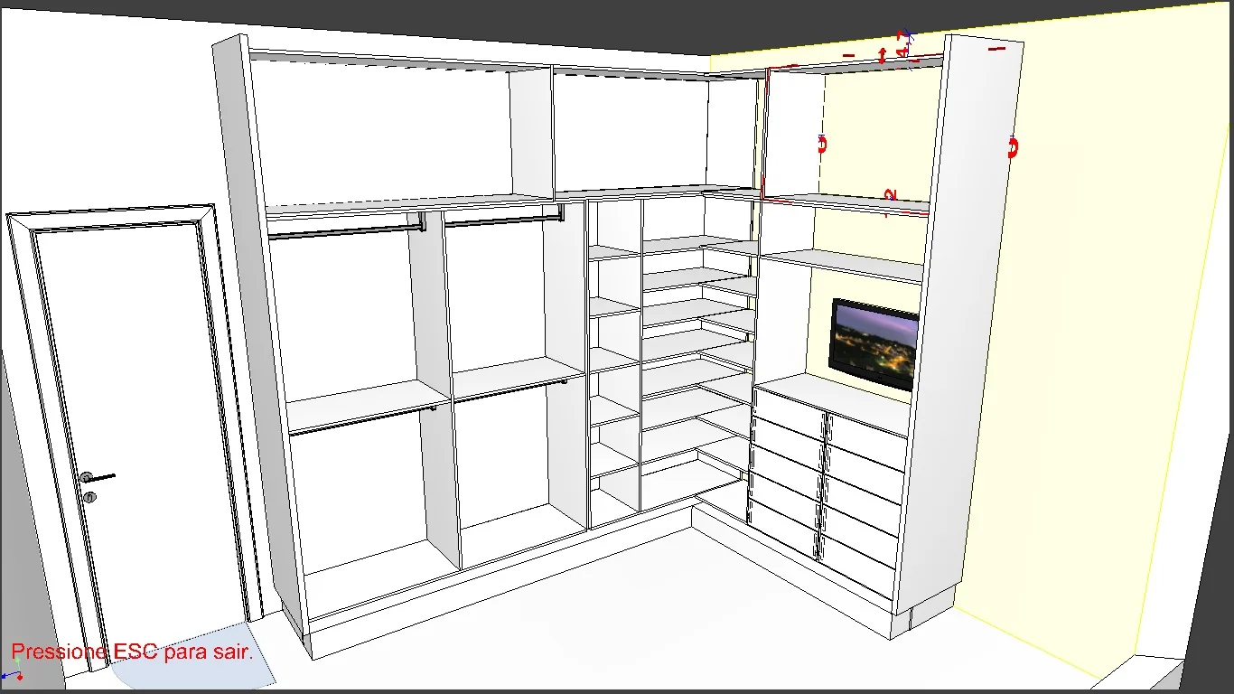 Render 3D do projeto antes da execução