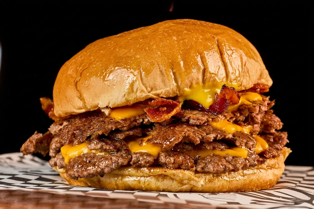 Meatquake Burger – 4 carnes, 4 queijos