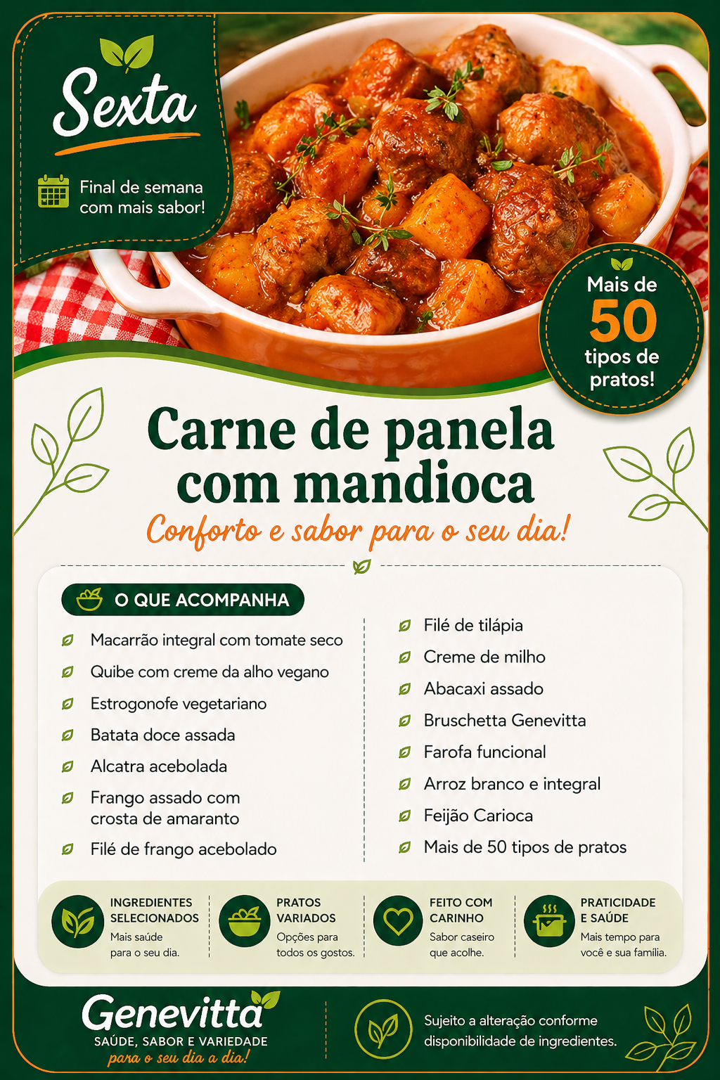 Cardápio Sexta