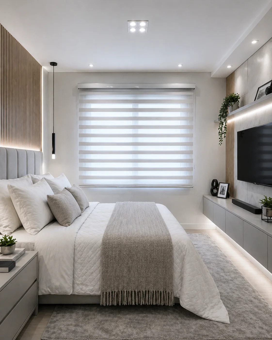 Persiana duplex em quarto moderno
